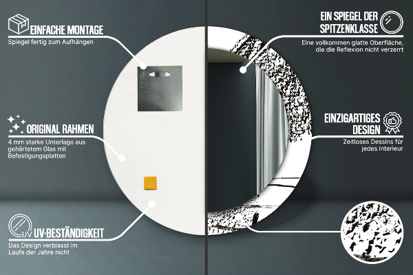 Ogledalo s potiskanim okvirjem Vzorec grafitov