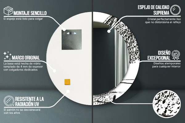 Ogledalo s potiskanim okvirjem Vzorec grafitov