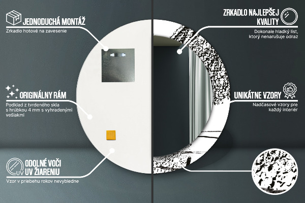 Ogledalo s potiskanim okvirjem Vzorec grafitov