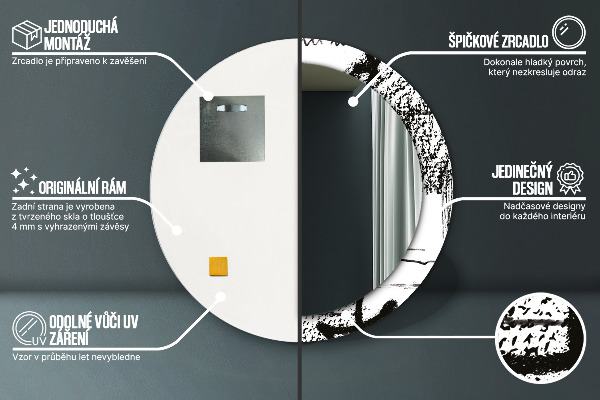 Ogledalo s potiskanim okvirjem Vzorec grafitov