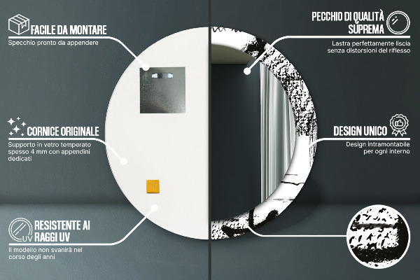 Ogledalo s potiskanim okvirjem Vzorec grafitov