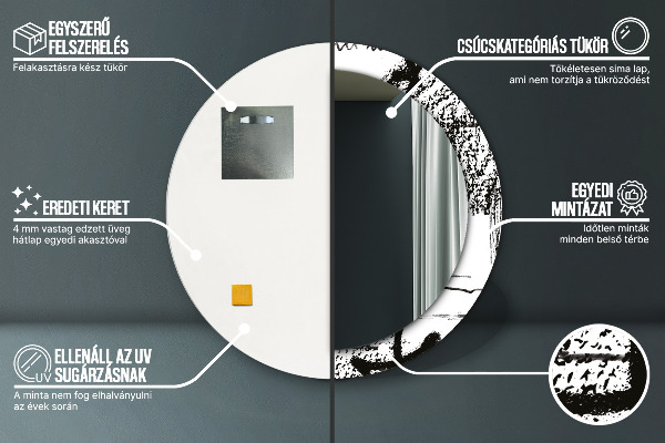 Ogledalo s potiskanim okvirjem Vzorec grafitov