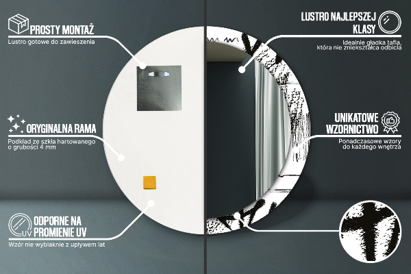 Ogledalo s potiskanim okvirjem Vzorec grafitov