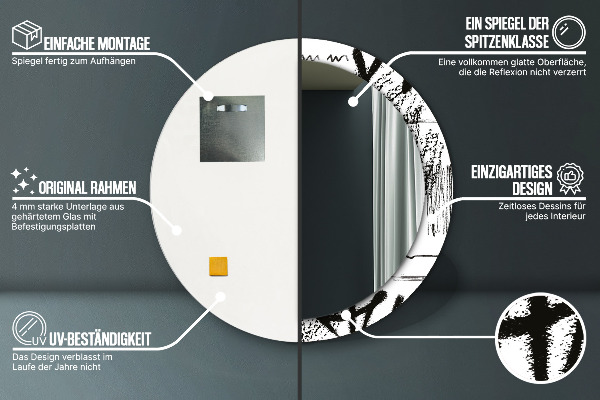 Ogledalo s potiskanim okvirjem Vzorec grafitov