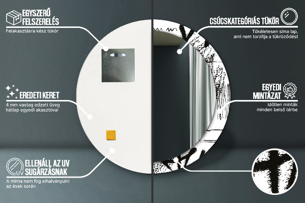 Ogledalo s potiskanim okvirjem Vzorec grafitov