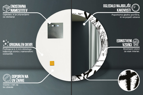 Ogledalo s potiskanim okvirjem Vzorec grafitov