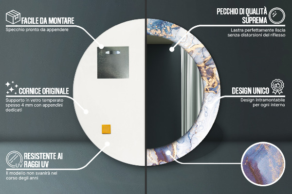 Okrasno ogledalo Abstraktna tekoča umetnost