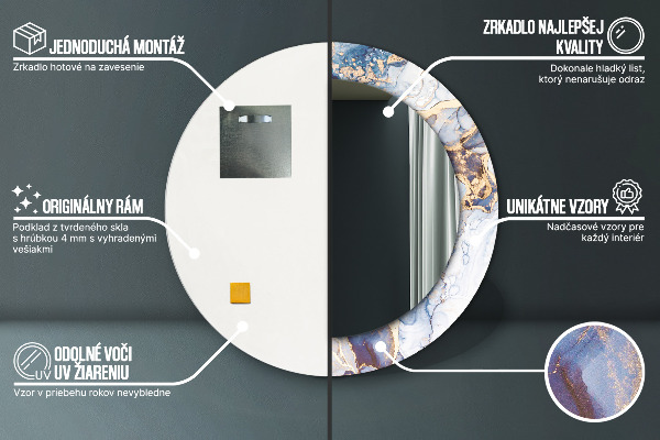 Okrasno ogledalo Abstraktna tekoča umetnost