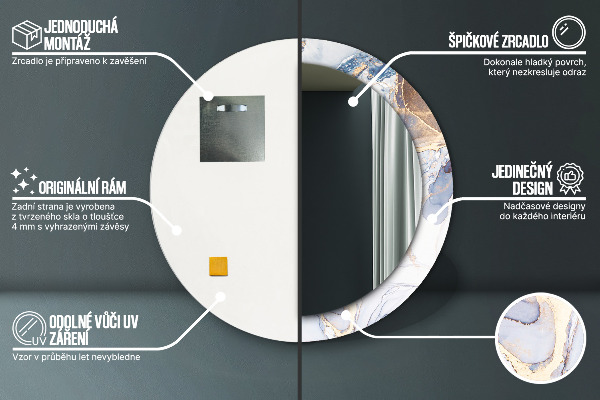 Okrasno ogledalo Abstraktna tekoča umetnost