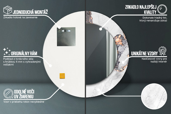 Ogledalo s potiskanim okvirjem Abstraktna tekočina