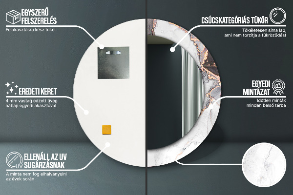 Ogledalo s potiskanim okvirjem Abstraktna tekočina