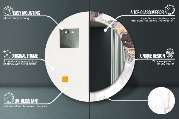 Ogledalo s potiskanim okvirjem Abstraktna tekočina