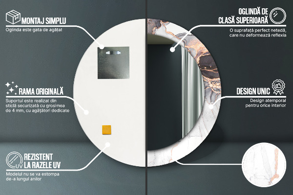 Ogledalo s potiskanim okvirjem Abstraktna tekočina