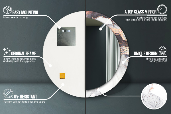 Ogledalo s potiskanim okvirjem Abstraktna tekočina