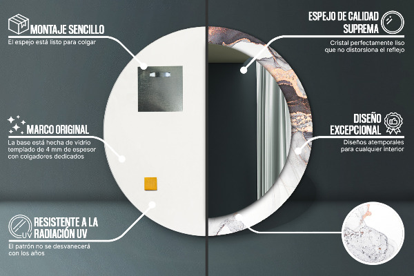 Ogledalo s potiskanim okvirjem Abstraktna tekočina