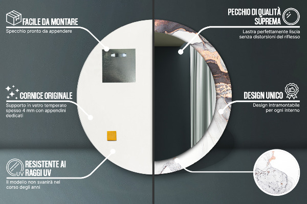 Ogledalo s potiskanim okvirjem Abstraktna tekočina