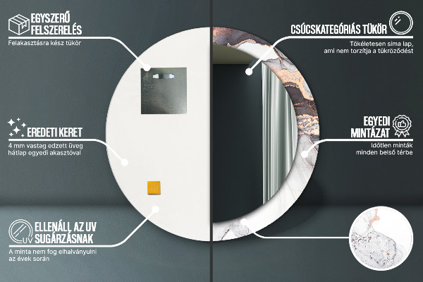 Ogledalo s potiskanim okvirjem Abstraktna tekočina