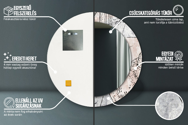 Dekorativno ogledalo Živalska abstrakcija