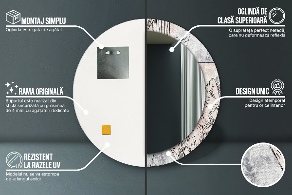 Dekorativno ogledalo Živalska abstrakcija