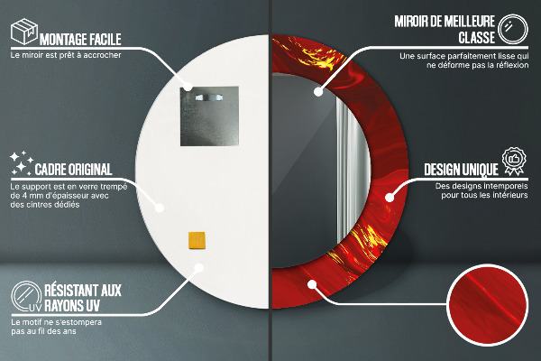 Okrasno ogledalo Rdeči marmor
