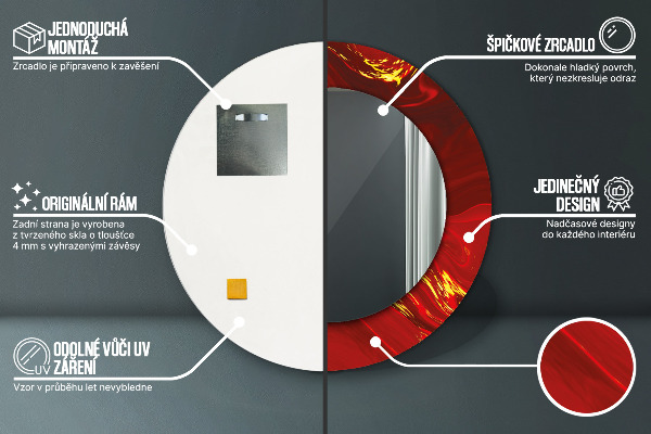 Okrasno ogledalo Rdeči marmor