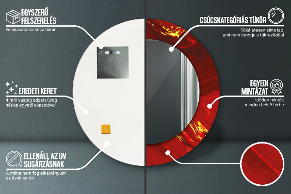 Okrasno ogledalo Rdeči marmor