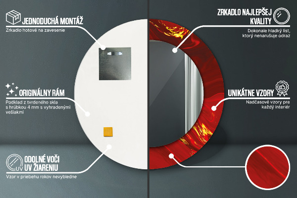 Okrasno ogledalo Rdeči marmor