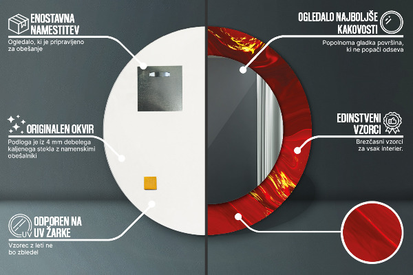 Okrasno ogledalo Rdeči marmor