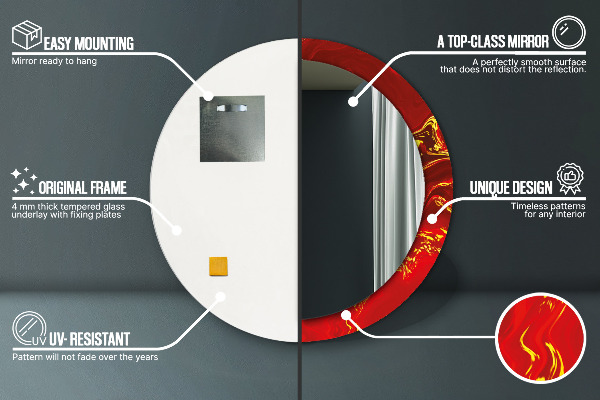 Okrasno ogledalo Rdeči marmor