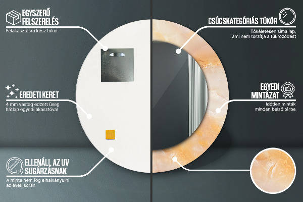 Okrasno ogledalo Marmorni oniks