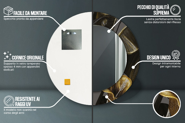 Ogledalo z okrasnim okvirjem Cvetje hibiskusa