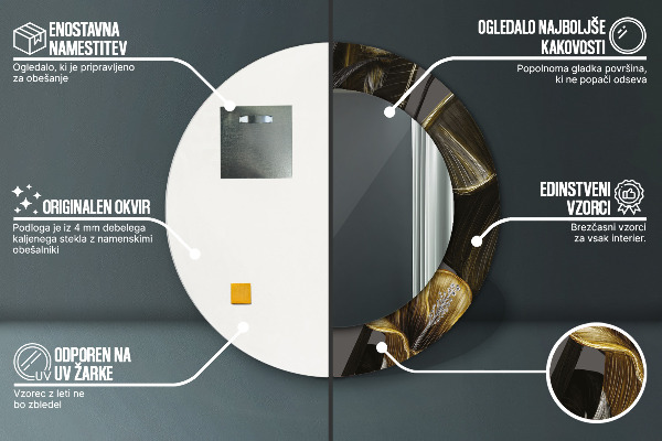 Ogledalo z okrasnim okvirjem Cvetje hibiskusa