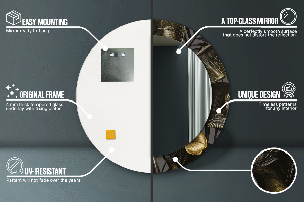 Ogledalo z okrasnim okvirjem Cvetje hibiskusa