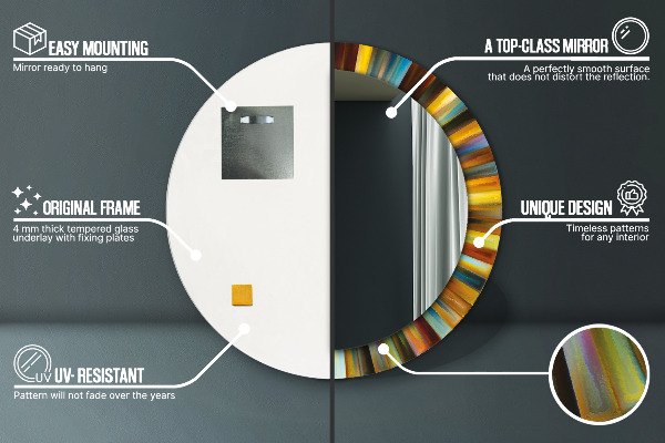 Ogledalo z okrasnim okvirjem Abstraktni radialni vzorec