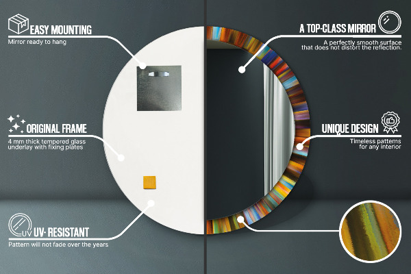 Ogledalo z okrasnim okvirjem Abstraktni radialni vzorec