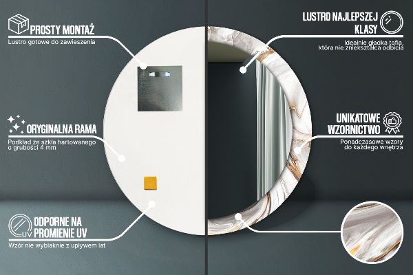 Tiskano ogledalo Svetel marmor