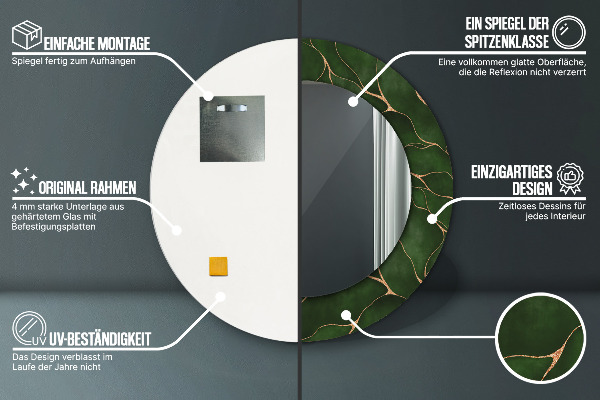 Ogledalo s potiskanim okvirjem Abstraktni list