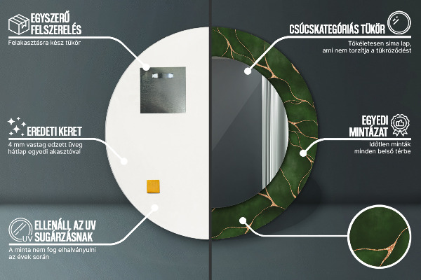 Ogledalo s potiskanim okvirjem Abstraktni list