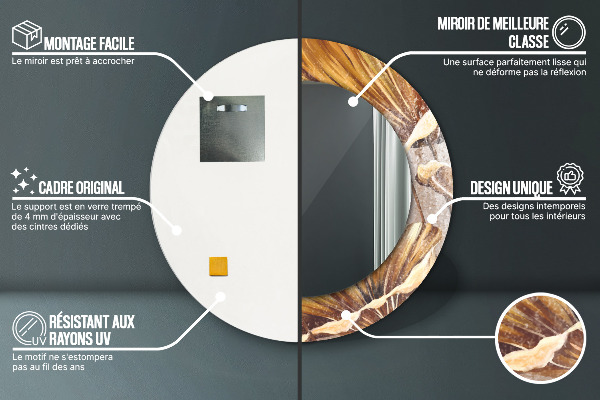 Ogledalo s potiskanim okvirjem Zlati listi