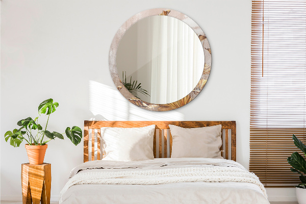 Ogledalo s potiskanim okvirjem Zlati listi