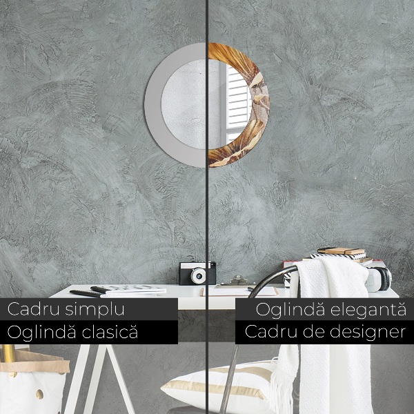 Ogledalo s potiskanim okvirjem Zlati listi