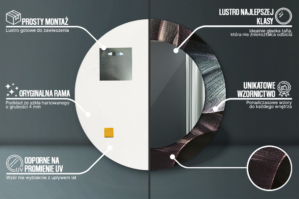 Ogledalo z okrasnim okvirjem Temni tropski listi