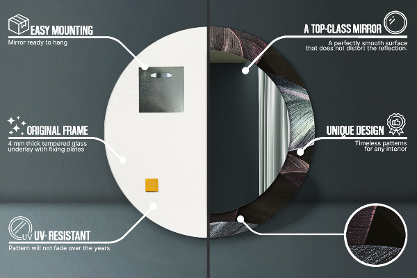 Ogledalo z okrasnim okvirjem Temni tropski listi