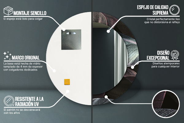 Ogledalo z okrasnim okvirjem Temni tropski listi