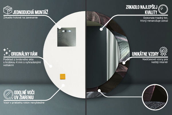 Ogledalo z okrasnim okvirjem Temni tropski listi