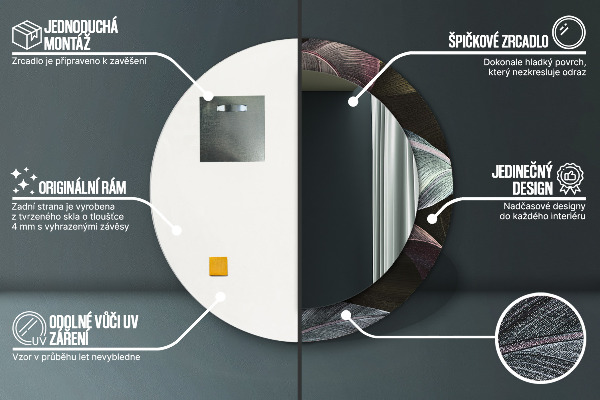 Ogledalo z okrasnim okvirjem Temni tropski listi