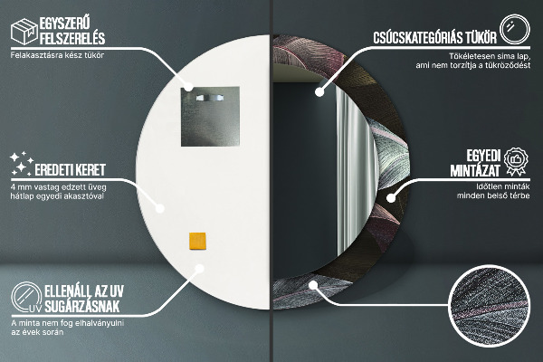 Ogledalo z okrasnim okvirjem Temni tropski listi