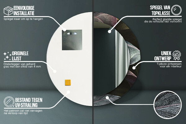 Ogledalo z okrasnim okvirjem Temni tropski listi