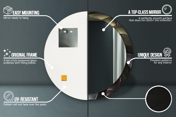 Ogledalo z okrasnim okvirjem Temni tropski listi