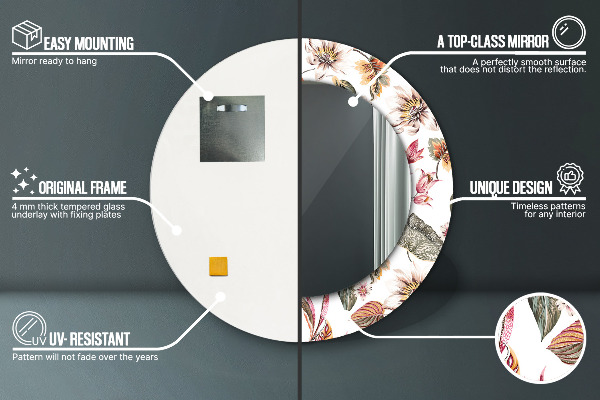 Ogledalo z okrasnim okvirjem Vintage cvetje